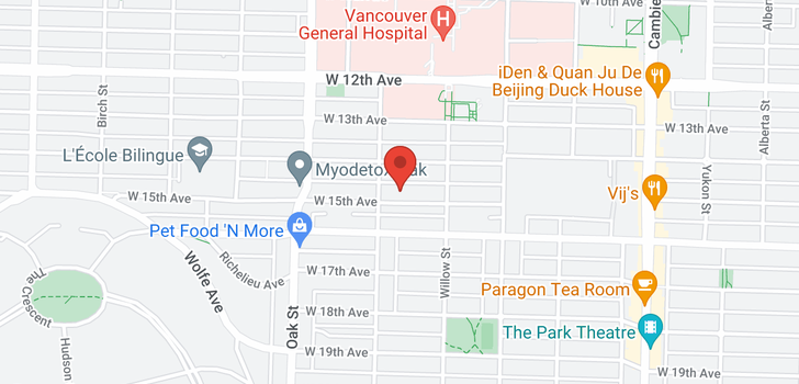 map of 201 865 W 15TH AVENUE